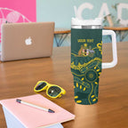 Personalised Australia Dragons Boat Tumbler With Handle Aussie Aboriginal Dot Style