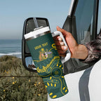 Personalised Australia Dragons Boat Tumbler With Handle Aussie Aboriginal Dot Style