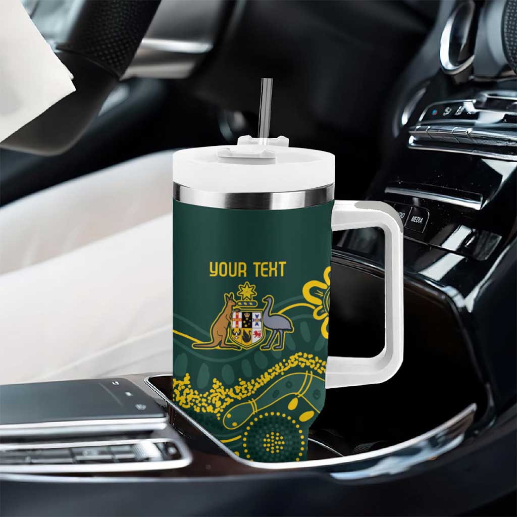 Personalised Australia Dragons Boat Tumbler With Handle Aussie Aboriginal Dot Style