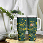 Personalised Australia Dragons Boat Tumbler With Handle Aussie Aboriginal Dot Style