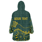 Personalised Australia Dragons Boat Wearable Blanket Hoodie Aussie Aboriginal Dot Style