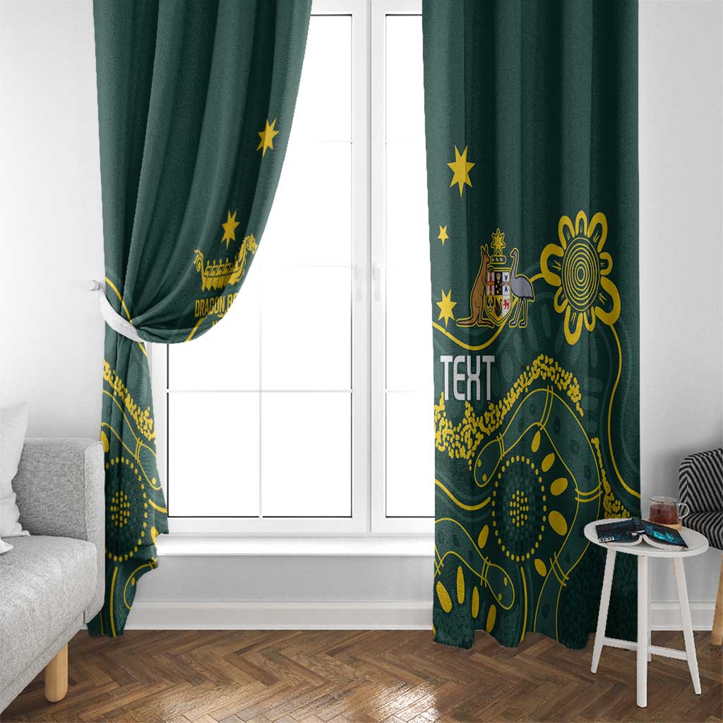 Personalised Australia Dragons Boat Window Curtain Aussie Aboriginal Dot Style