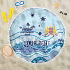 Personalised Australia New South Wales Dragons Boat Beach Blanket Aussie Aboriginal Dot Style