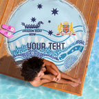 Personalised Australia New South Wales Dragons Boat Beach Blanket Aussie Aboriginal Dot Style