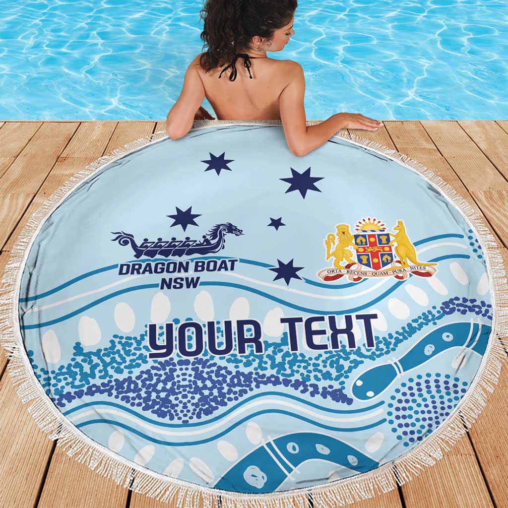 Personalised Australia New South Wales Dragons Boat Beach Blanket Aussie Aboriginal Dot Style