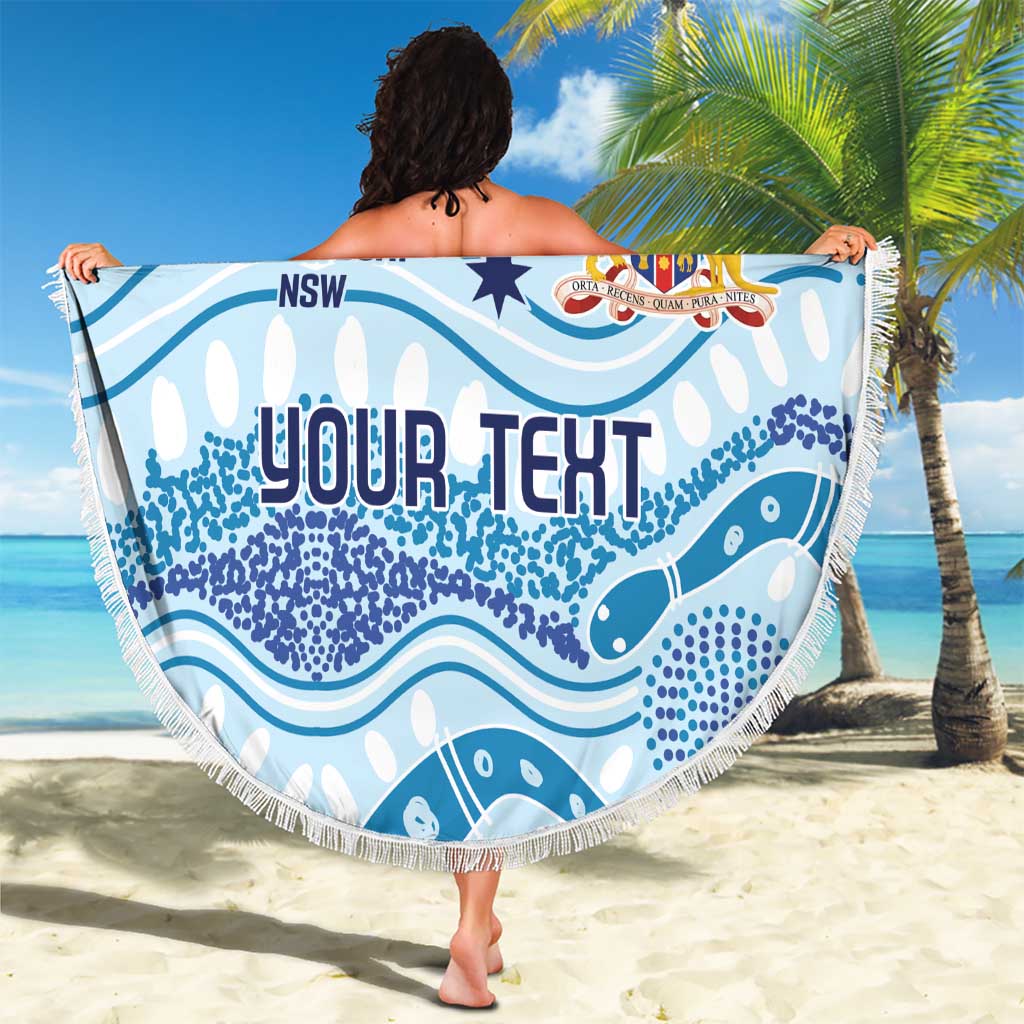 Personalised Australia New South Wales Dragons Boat Beach Blanket Aussie Aboriginal Dot Style