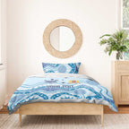 Personalised Australia New South Wales Dragons Boat Bedding Set Aussie Aboriginal Dot Style
