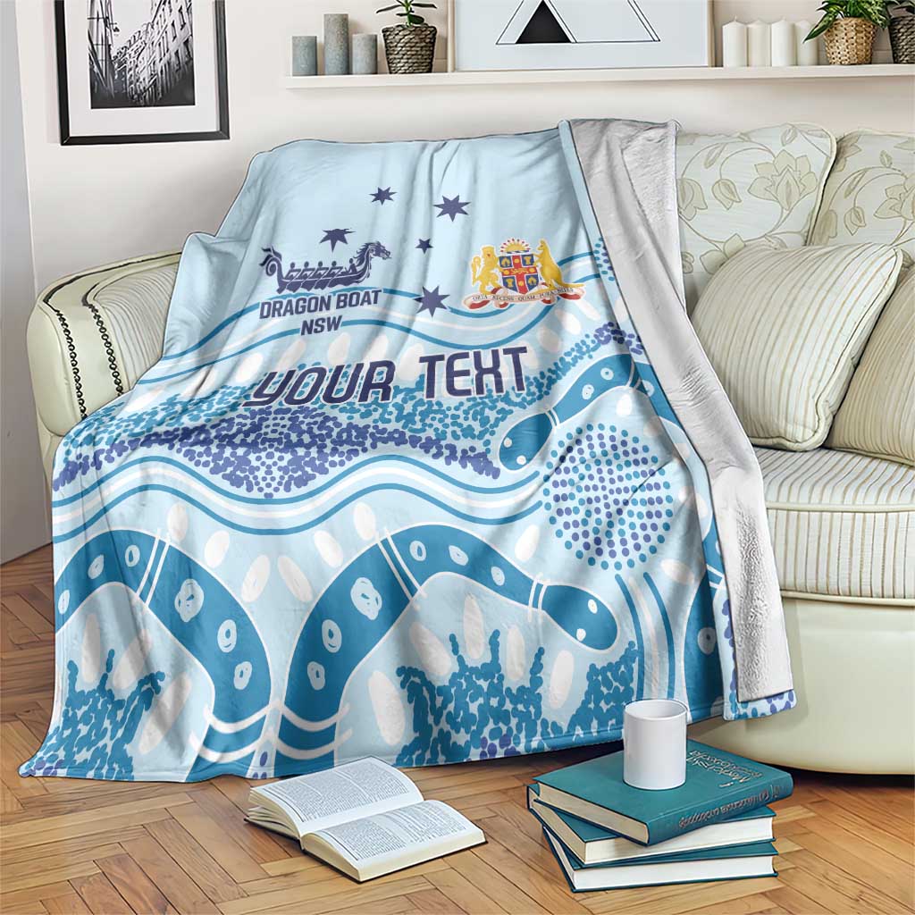 Personalised Australia New South Wales Dragons Boat Blanket Aussie Aboriginal Dot Style