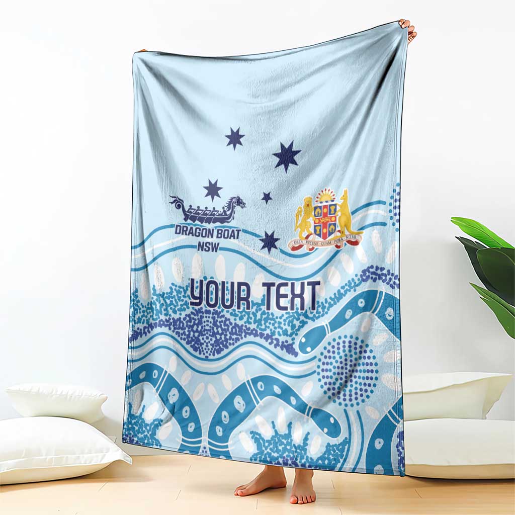 Personalised Australia New South Wales Dragons Boat Blanket Aussie Aboriginal Dot Style