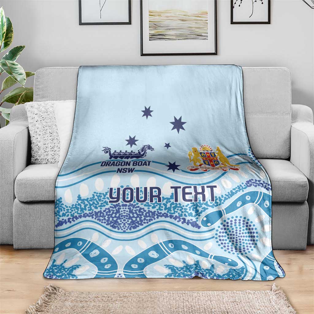 Personalised Australia New South Wales Dragons Boat Blanket Aussie Aboriginal Dot Style