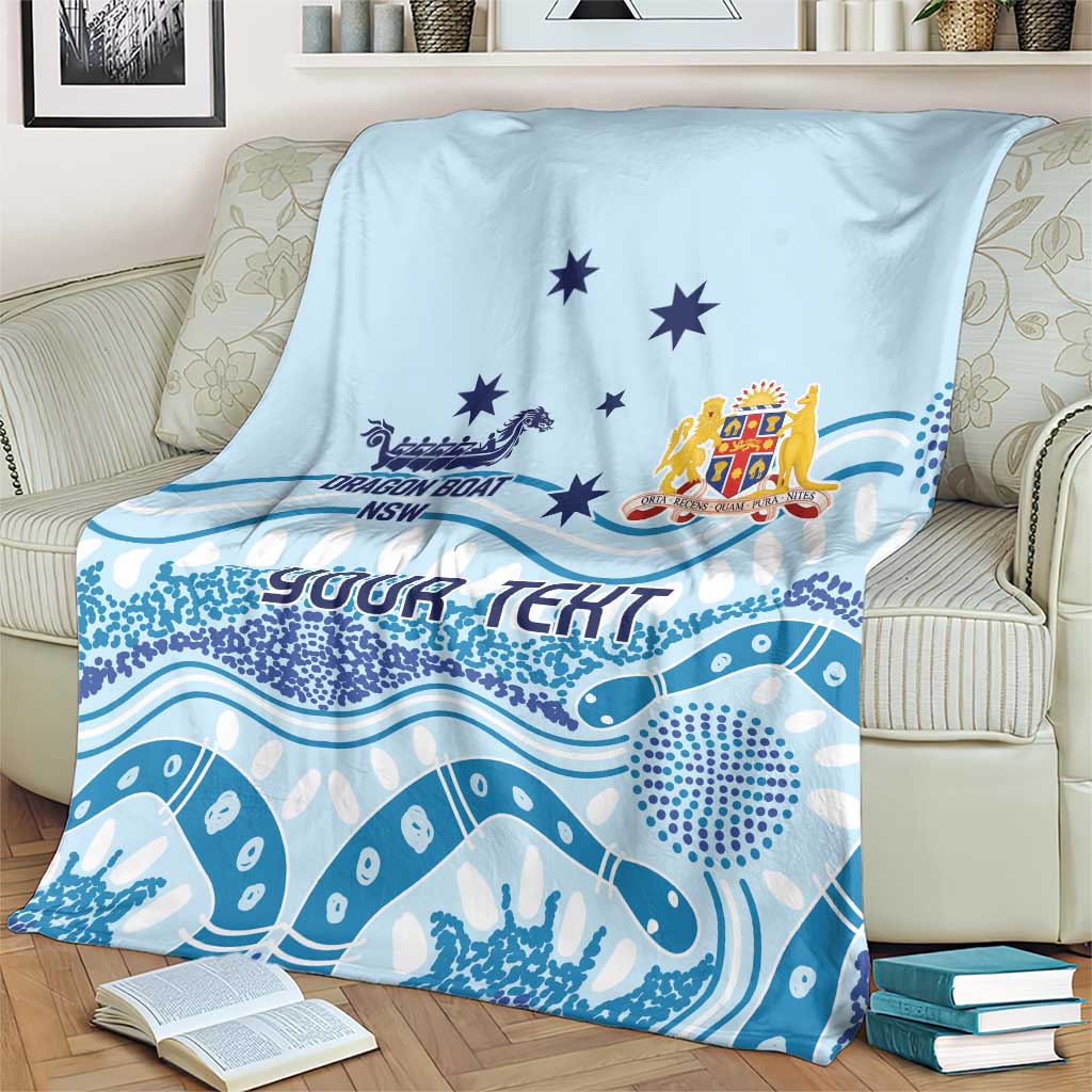 Personalised Australia New South Wales Dragons Boat Blanket Aussie Aboriginal Dot Style