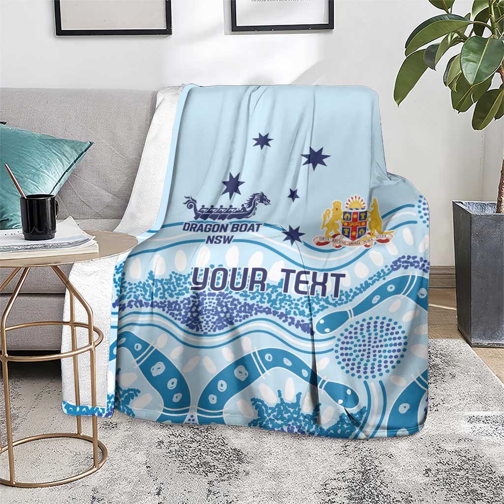 Personalised Australia New South Wales Dragons Boat Blanket Aussie Aboriginal Dot Style