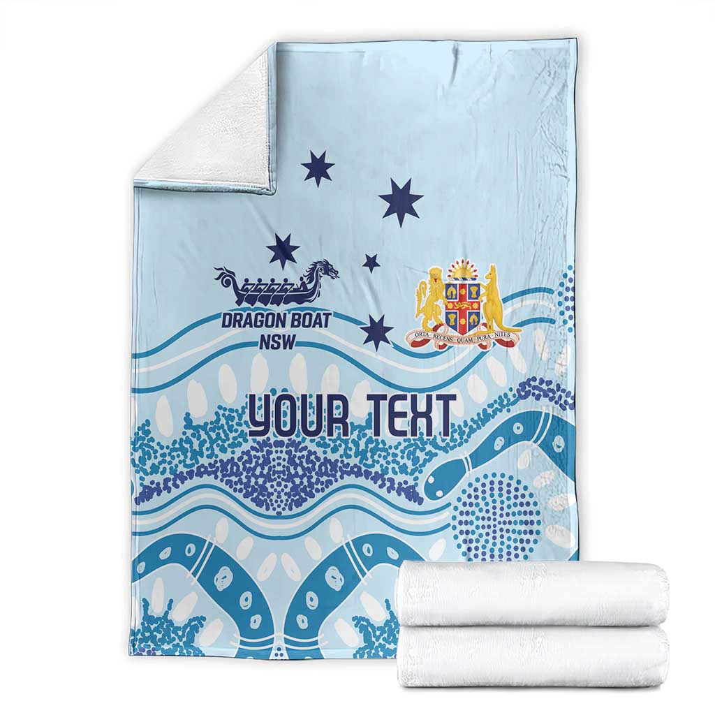 Personalised Australia New South Wales Dragons Boat Blanket Aussie Aboriginal Dot Style