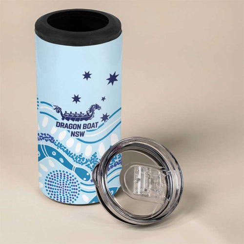 Personalised Australia New South Wales Dragons Boat 4 in 1 Can Cooler Tumbler Aussie Aboriginal Dot Style