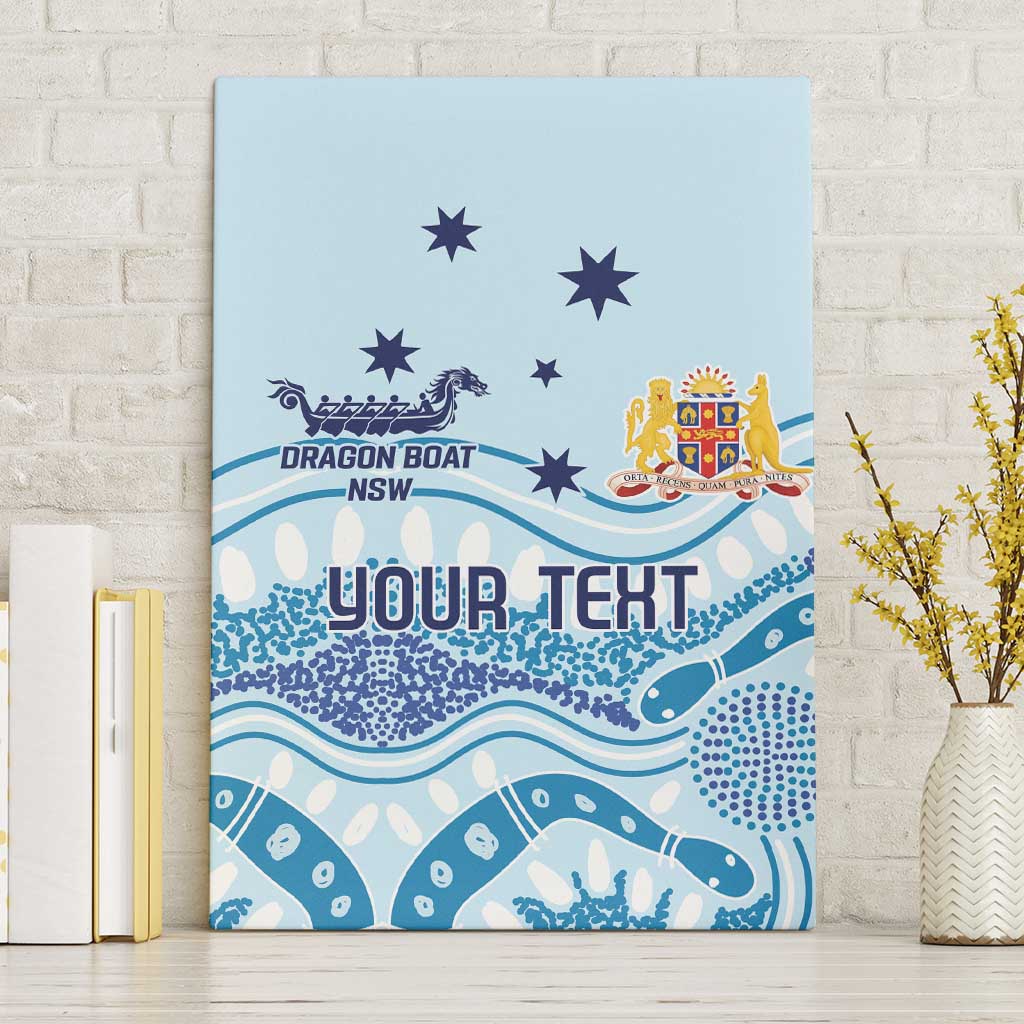 Personalised Australia New South Wales Dragons Boat Canvas Wall Art Aussie Aboriginal Dot Style