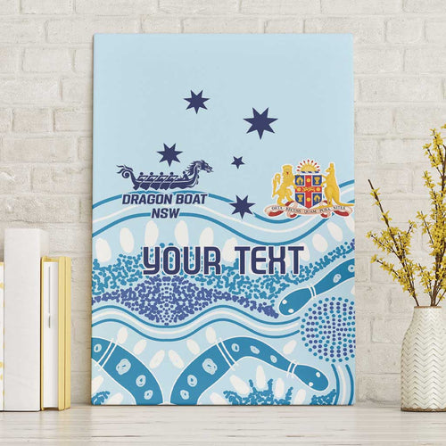 Personalised Australia New South Wales Dragons Boat Canvas Wall Art Aussie Aboriginal Dot Style