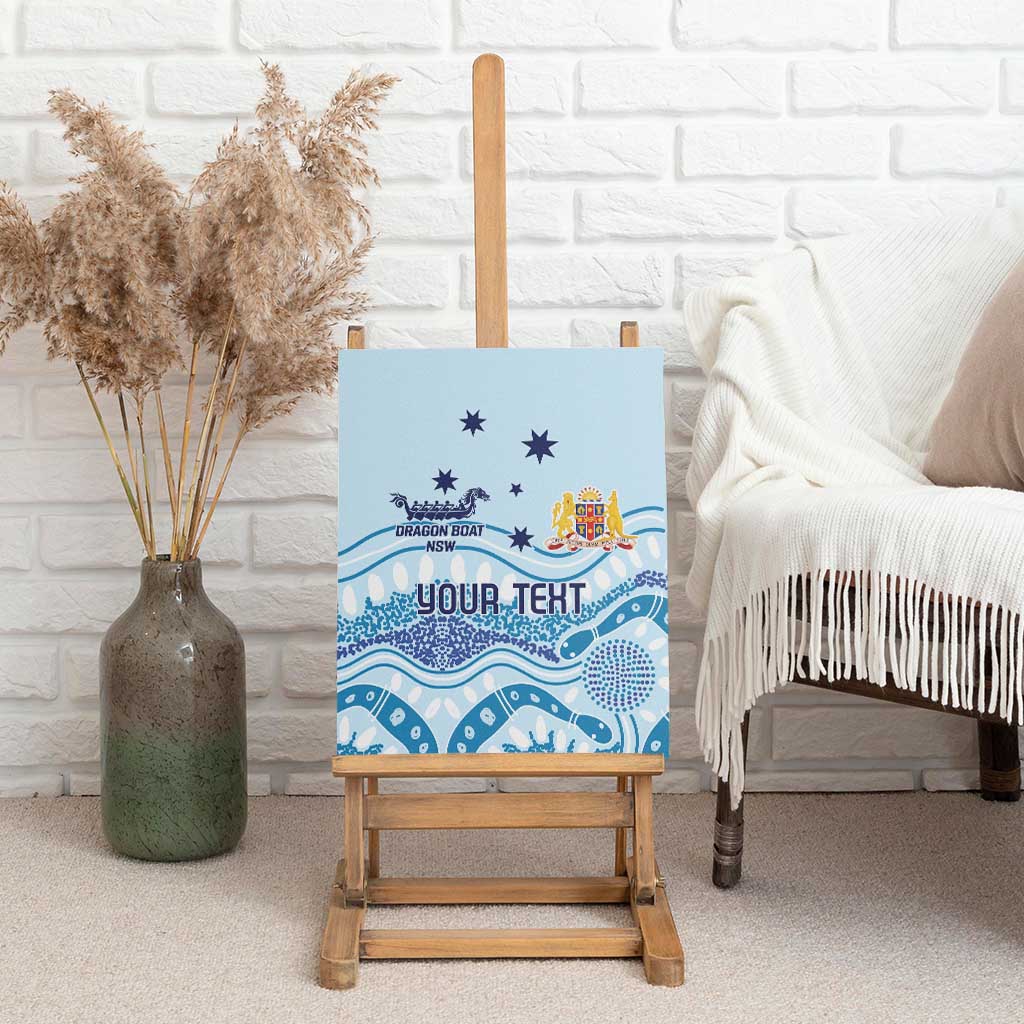 Personalised Australia New South Wales Dragons Boat Canvas Wall Art Aussie Aboriginal Dot Style