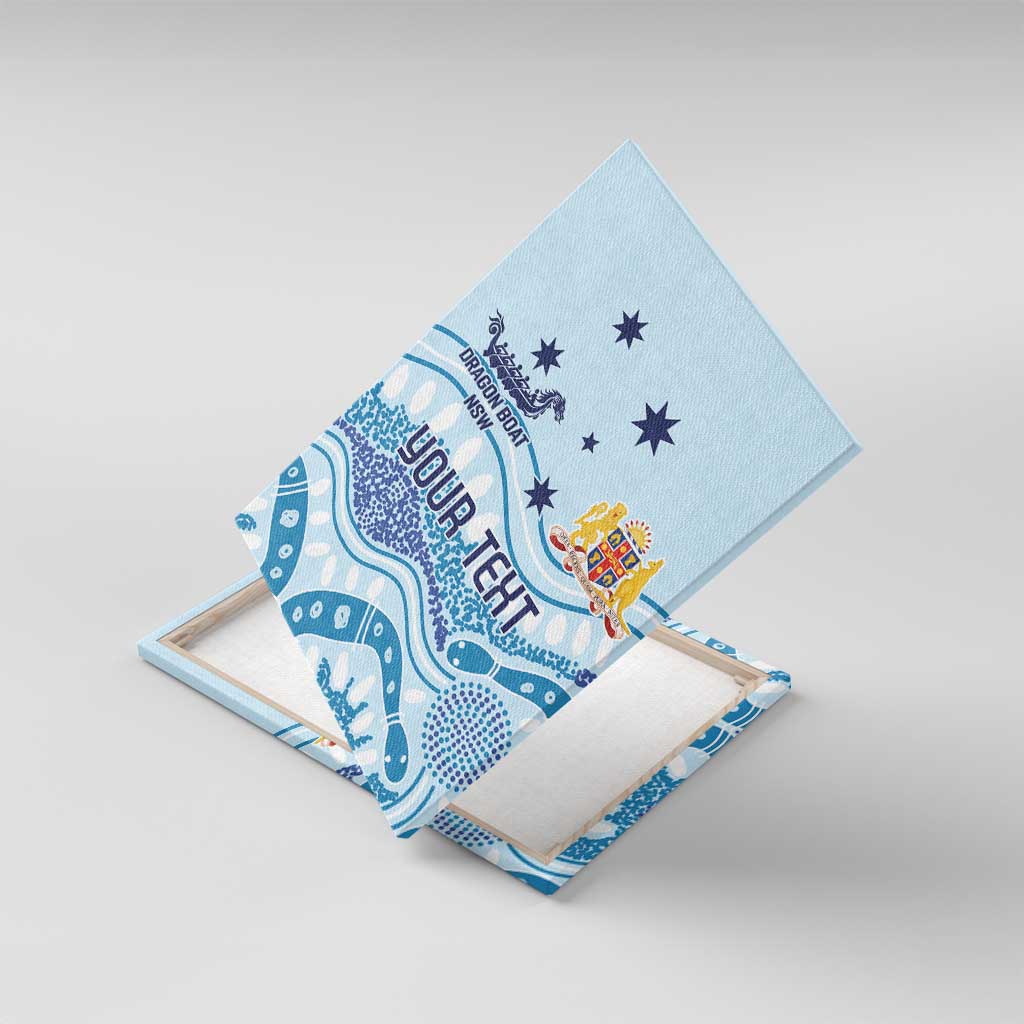 Personalised Australia New South Wales Dragons Boat Canvas Wall Art Aussie Aboriginal Dot Style