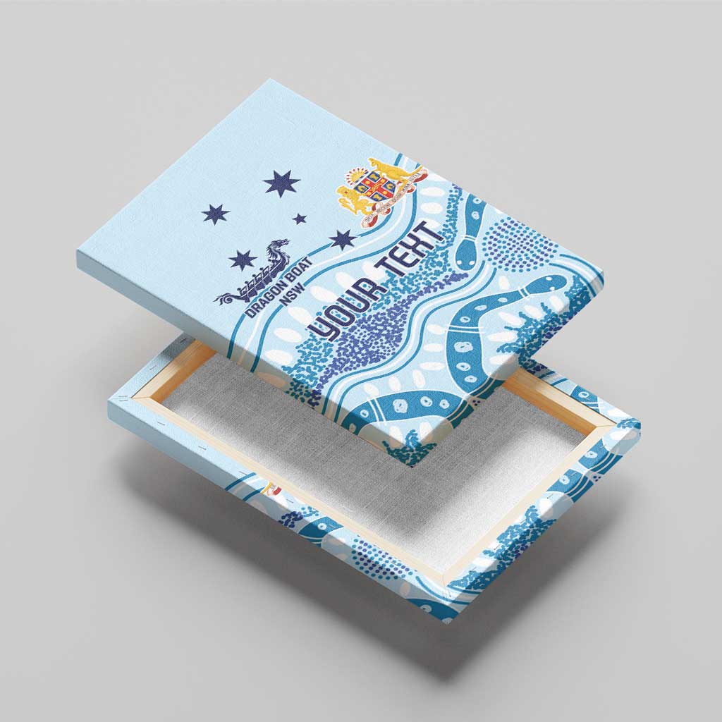 Personalised Australia New South Wales Dragons Boat Canvas Wall Art Aussie Aboriginal Dot Style