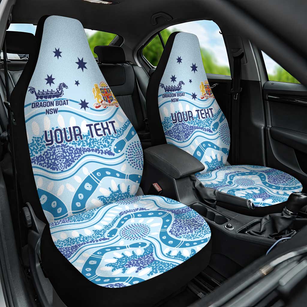 Personalised Australia New South Wales Dragons Boat Car Seat Cover Aussie Aboriginal Dot Style