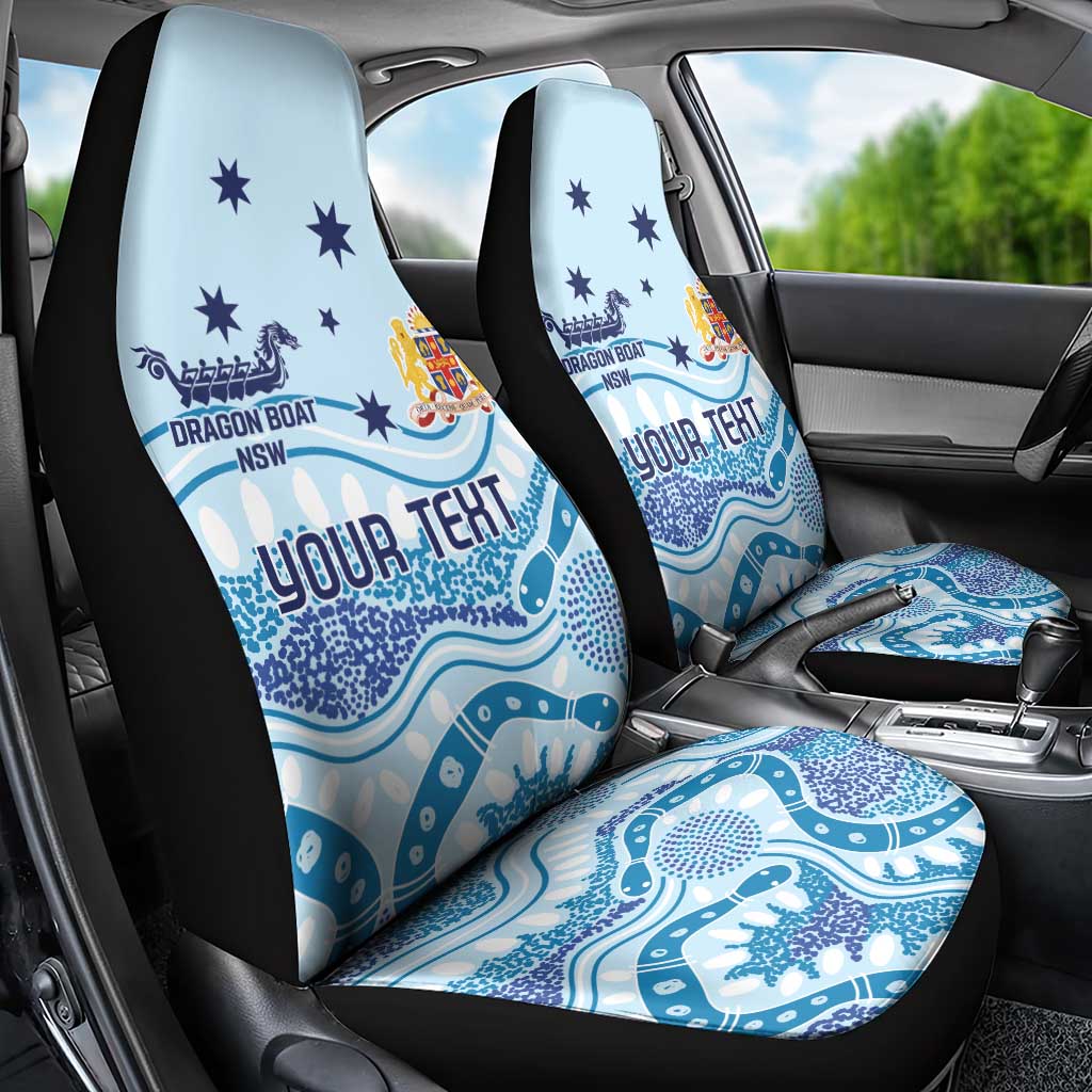 Personalised Australia New South Wales Dragons Boat Car Seat Cover Aussie Aboriginal Dot Style