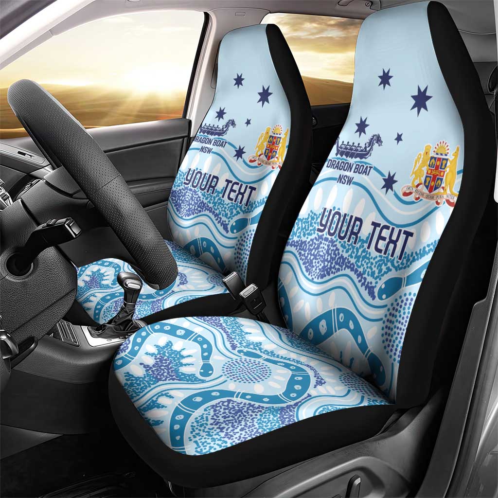 Personalised Australia New South Wales Dragons Boat Car Seat Cover Aussie Aboriginal Dot Style