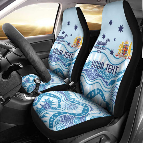 Personalised Australia New South Wales Dragons Boat Car Seat Cover Aussie Aboriginal Dot Style