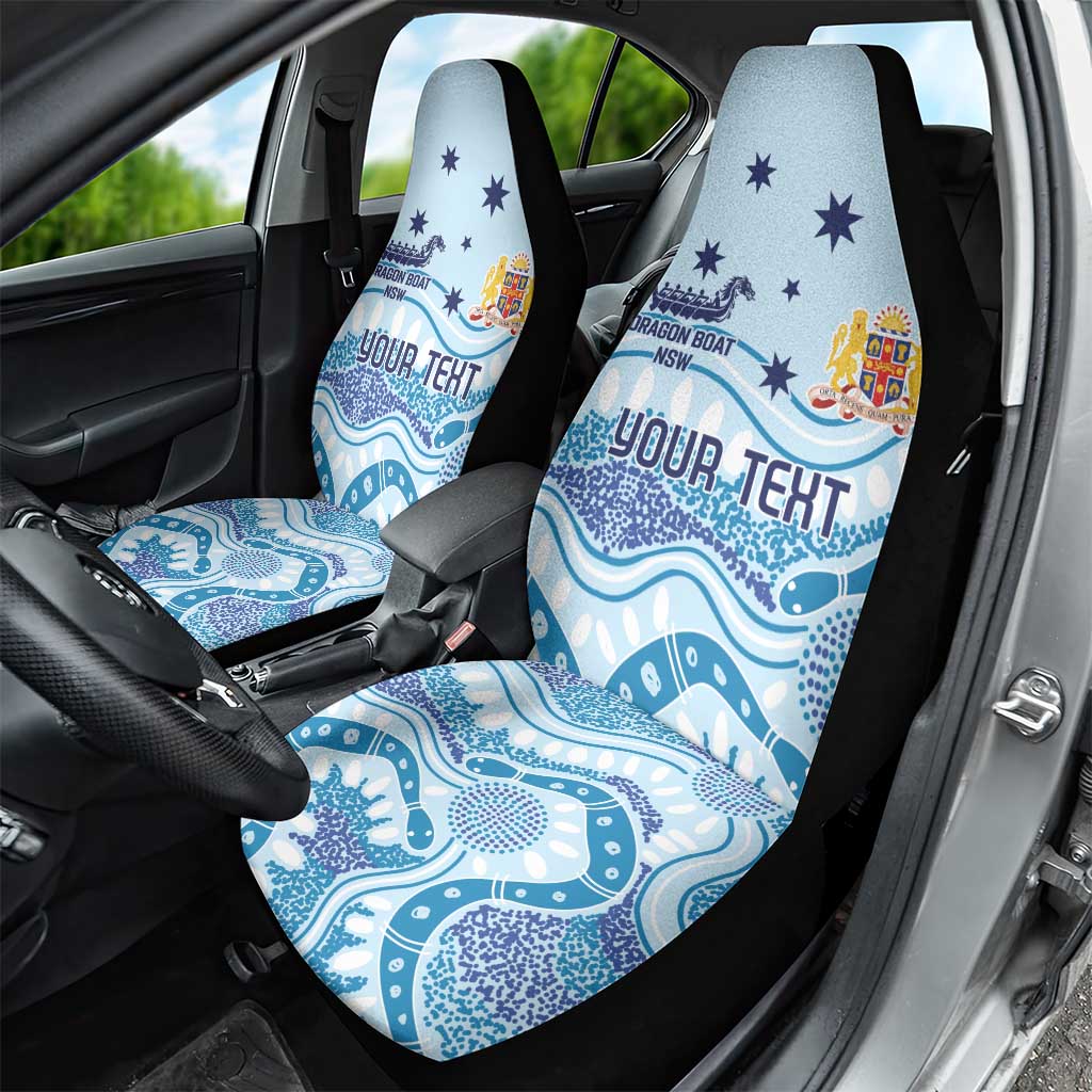 Personalised Australia New South Wales Dragons Boat Car Seat Cover Aussie Aboriginal Dot Style