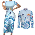 Personalised Australia New South Wales Dragons Boat Couples Matching Short Sleeve Bodycon Dress and Long Sleeve Button Shirt Aussie Aboriginal Dot Style