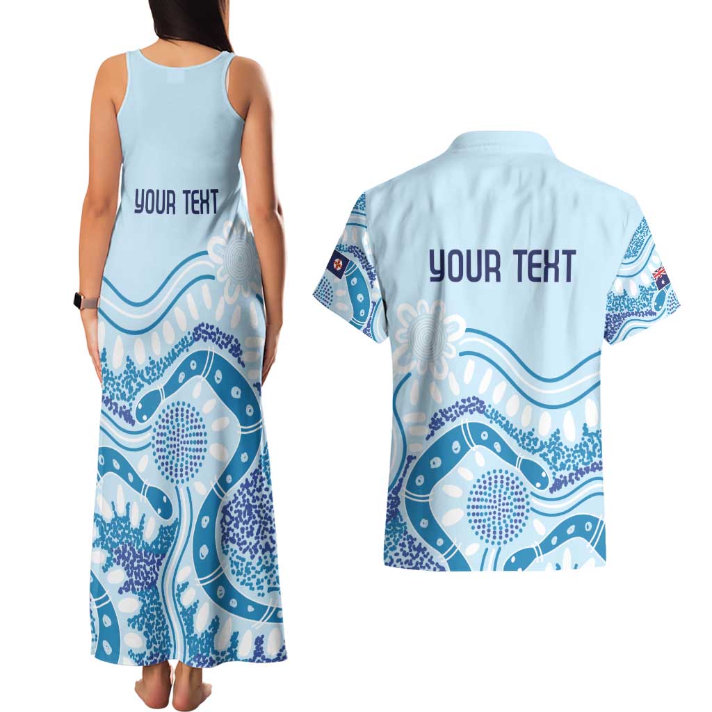 Personalised Australia New South Wales Dragons Boat Couples Matching Tank Maxi Dress and Hawaiian Shirt Aussie Aboriginal Dot Style