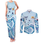 Personalised Australia New South Wales Dragons Boat Couples Matching Tank Maxi Dress and Long Sleeve Button Shirt Aussie Aboriginal Dot Style