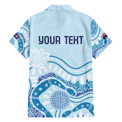 Personalised Australia New South Wales Dragons Boat Family Matching Off The Shoulder Long Sleeve Dress and Hawaiian Shirt Aussie Aboriginal Dot Style