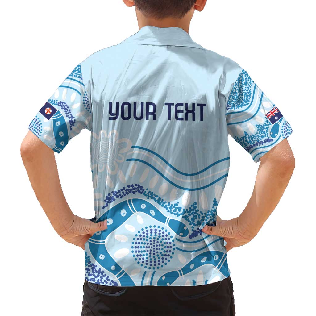 Personalised Australia New South Wales Dragons Boat Family Matching Puletasi and Hawaiian Shirt Aussie Aboriginal Dot Style