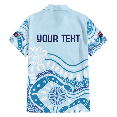 Personalised Australia New South Wales Dragons Boat Family Matching Short Sleeve Bodycon Dress and Hawaiian Shirt Aussie Aboriginal Dot Style