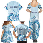 Personalised Australia New South Wales Dragons Boat Family Matching Summer Maxi Dress and Hawaiian Shirt Aussie Aboriginal Dot Style