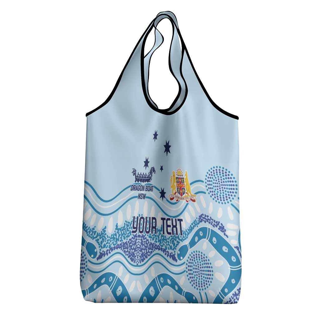 Personalised Australia New South Wales Dragons Boat Grocery Bag Aussie Aboriginal Dot Style
