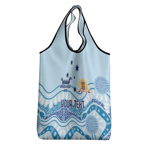 Personalised Australia New South Wales Dragons Boat Grocery Bag Aussie Aboriginal Dot Style