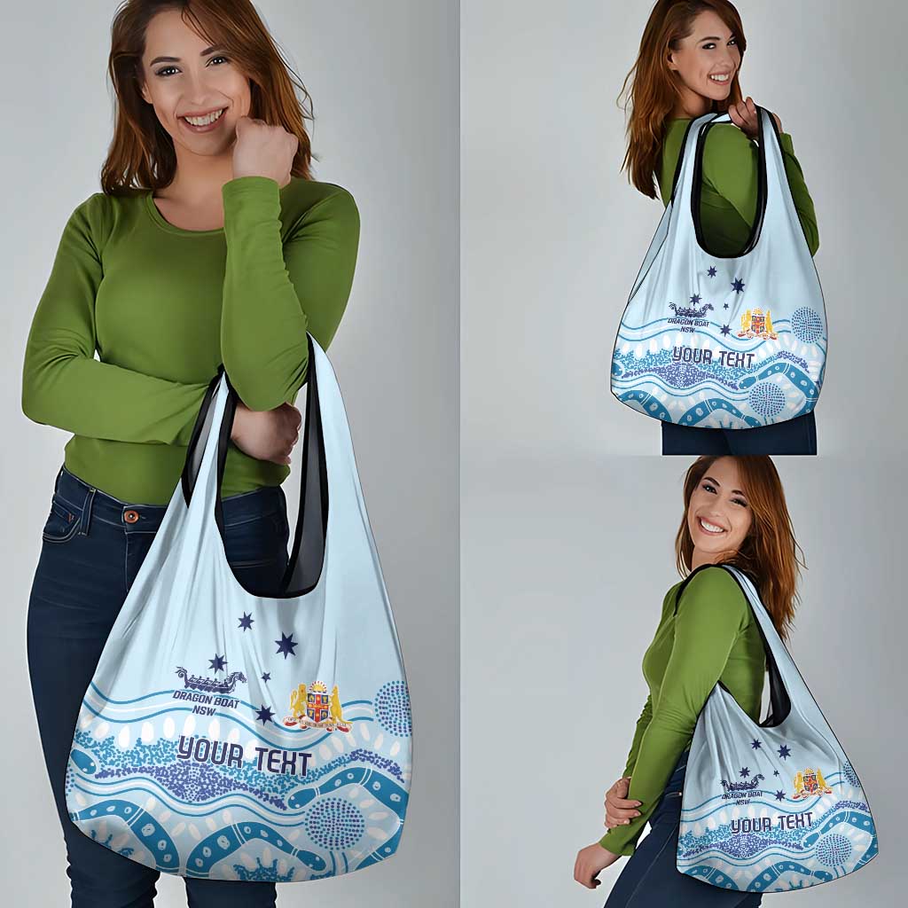 Personalised Australia New South Wales Dragons Boat Grocery Bag Aussie Aboriginal Dot Style