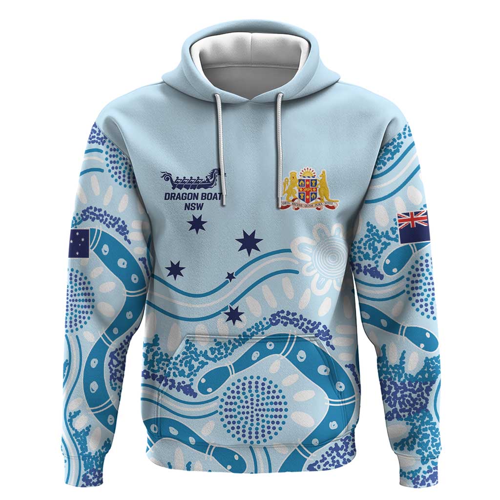 Personalised Australia New South Wales Dragons Boat Hoodie Aussie Aboriginal Dot Style