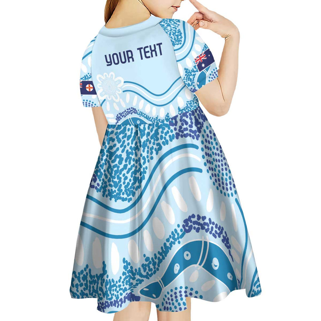 Personalised Australia New South Wales Dragons Boat Kid Short Sleeve Dress Aussie Aboriginal Dot Style