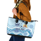 Personalised Australia New South Wales Dragons Boat Leather Tote Bag Aussie Aboriginal Dot Style