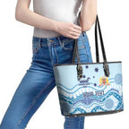 Personalised Australia New South Wales Dragons Boat Leather Tote Bag Aussie Aboriginal Dot Style