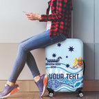 Personalised Australia New South Wales Dragons Boat Luggage Cover Aussie Aboriginal Dot Style