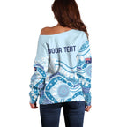 Personalised Australia New South Wales Dragons Boat Off Shoulder Sweater Aussie Aboriginal Dot Style