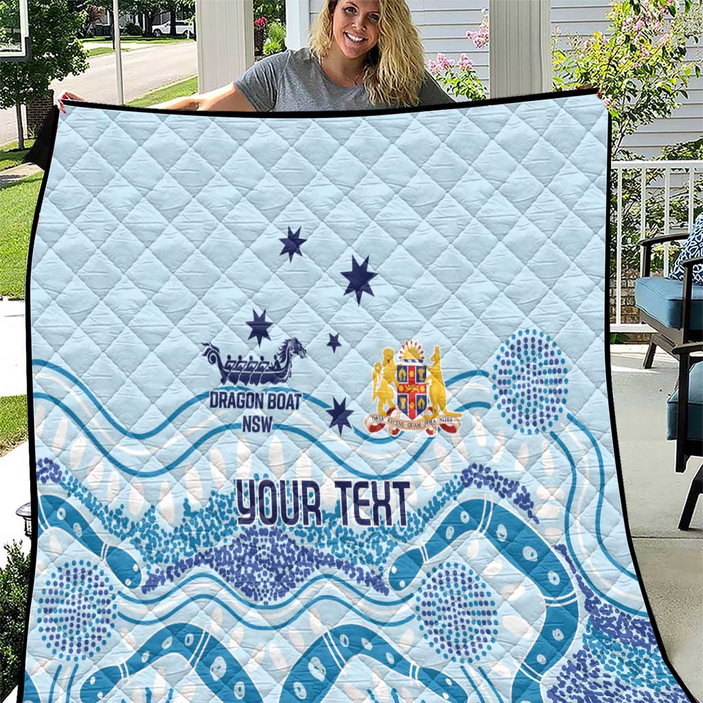 Personalised Australia New South Wales Dragons Boat Quilt Aussie Aboriginal Dot Style