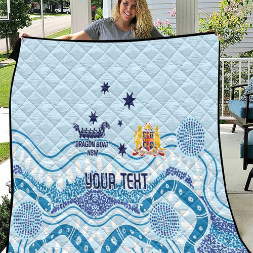 Personalised Australia New South Wales Dragons Boat Quilt Aussie Aboriginal Dot Style