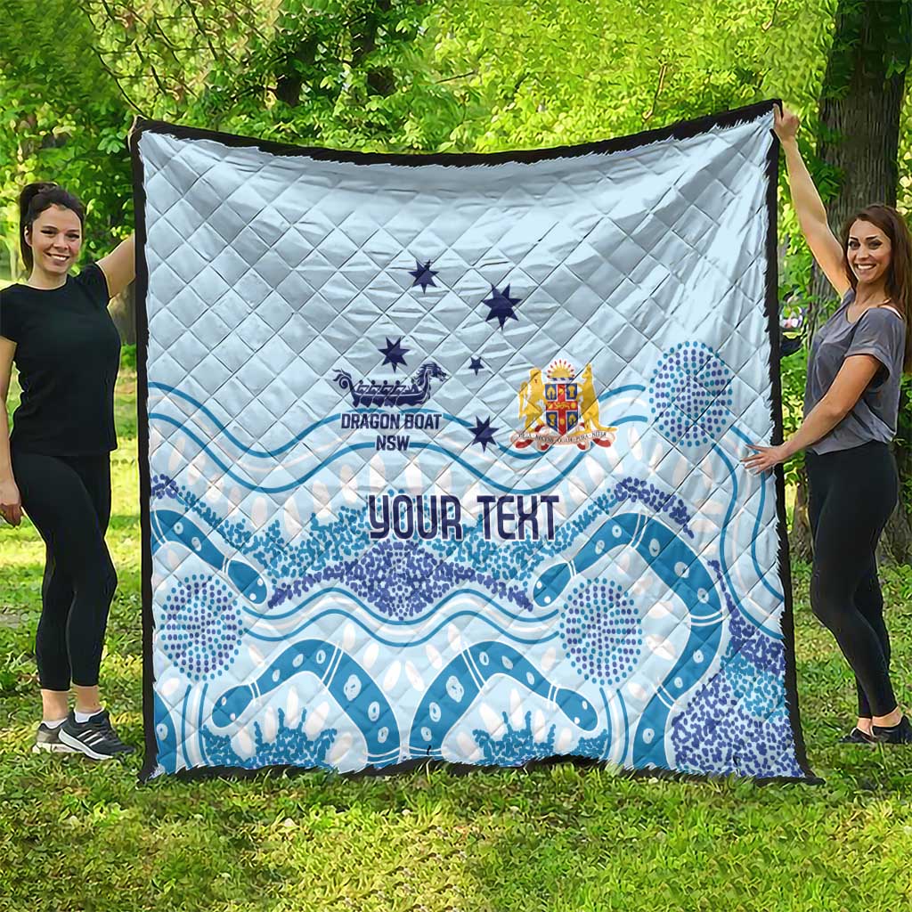 Personalised Australia New South Wales Dragons Boat Quilt Aussie Aboriginal Dot Style