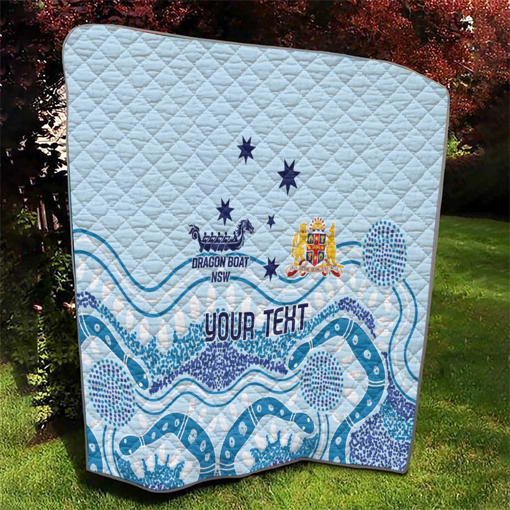 Personalised Australia New South Wales Dragons Boat Quilt Aussie Aboriginal Dot Style