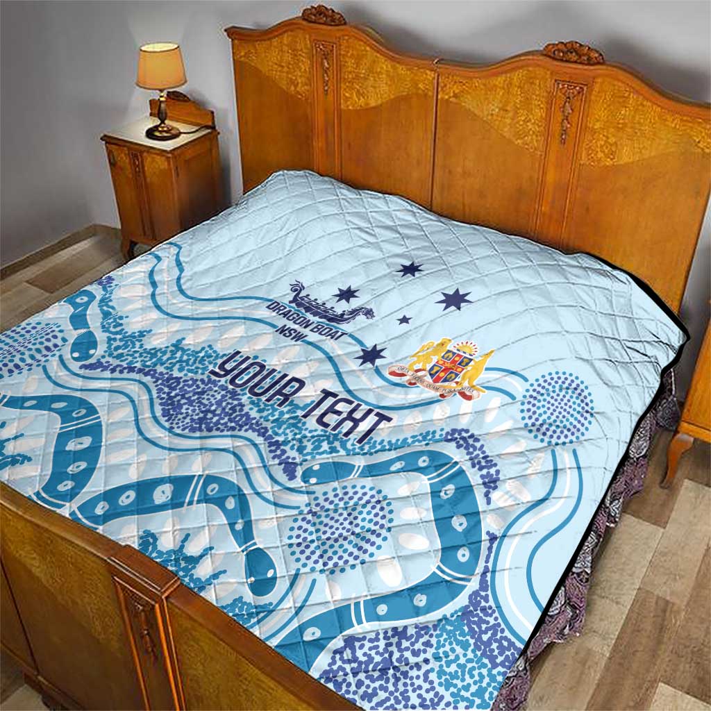 Personalised Australia New South Wales Dragons Boat Quilt Aussie Aboriginal Dot Style