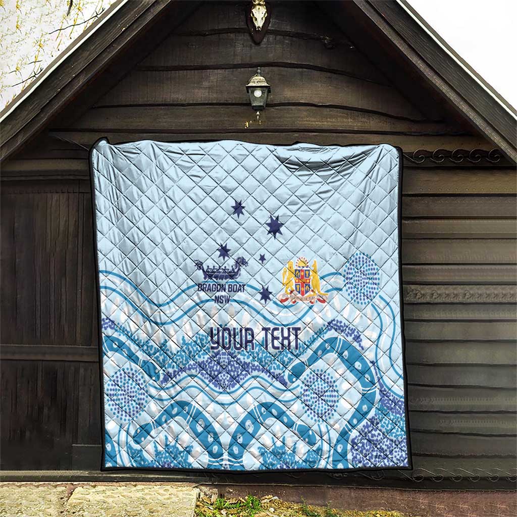 Personalised Australia New South Wales Dragons Boat Quilt Aussie Aboriginal Dot Style